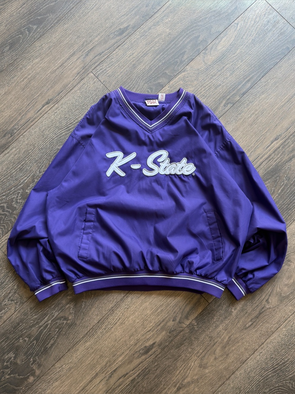 Kansas State Wildcats Men’s XL Pullover Windbreaker Jacket Purple V-Neck Vintage